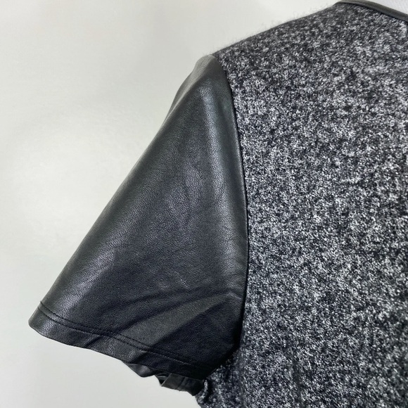 Talbots Wool Faux Leather Top Heathered Gray XL - Picture 6 of 9
